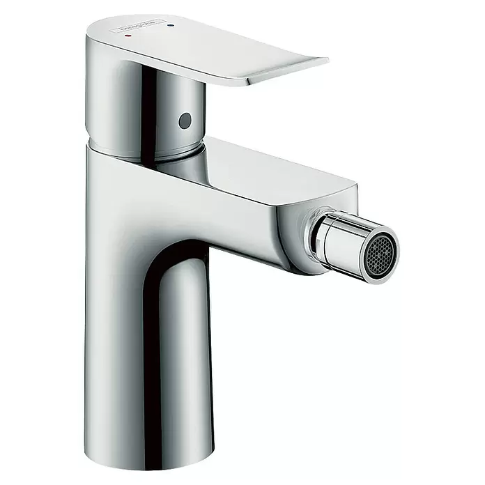 Hansgrohe Metris Bidetarmatur - Chrom, Glänzend - Verchromte Bidetarmatur mit flachem Griff und integrierter Brause.