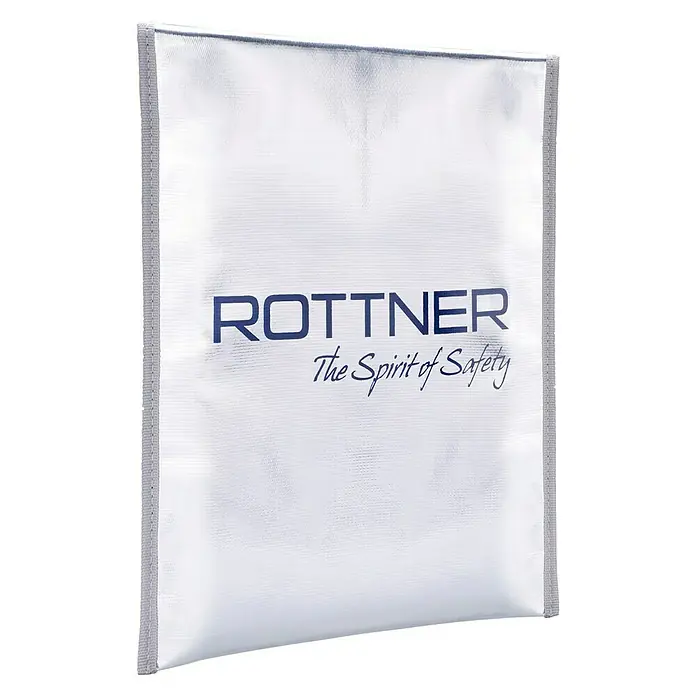 Rottner Aufbewahrungstasche - 25 x 34 cm, Kunststoff - Rottner Dokumententasche mit Aufdruck "The Spirit of Safety" in Blau, ideal für die sichere Aufbewahrung wichtiger Unterlagen.