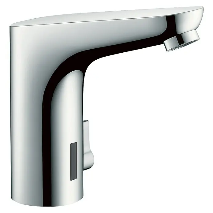 Hansgrohe Focus Waschtischarmatur - Chrom, Batteriebetrieben - Glänzender, moderner, berührungsloser Wasserhahn für das Badezimmer. Das Design ist elegant und hygienisch.