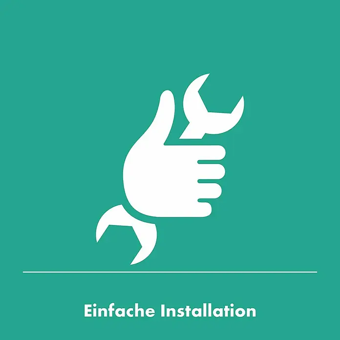 Hansgrohe Focus Waschtischarmatur 70 - Chrom, Push-Open-Ablaufgarnitur - Symbol für einfache Installation mit Hand und Schraubenschlüssel.