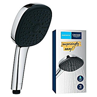 Grohe QuickFix Handbrause Vitalio Comfort 110 (Durchmesser: 11 cm, Silber/Schwarz, Anzahl Strahlarten: 3 Stk.)