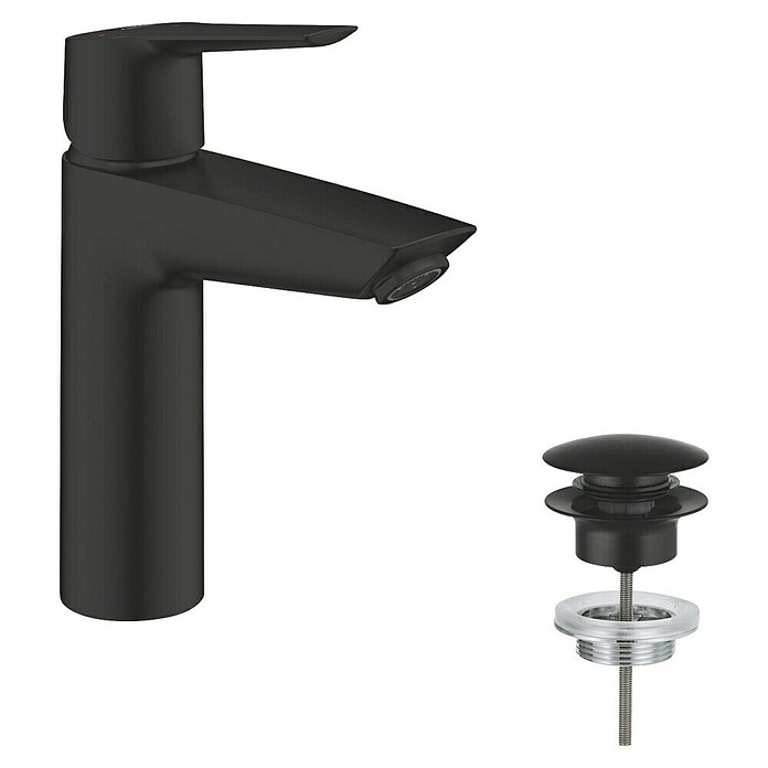 Grohe QuickFix Start Grifo de lavabo M (Profundidad del grifo: 121 mm, Negro, Mate) | BAUHAUS