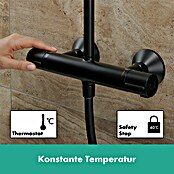 Hansgrohe Vernis Blend Sistema de ducha Showerpipe 240 (Con grifo termostático, Distancia entre orificios: 15 cm, Negro) | BAUHAUS