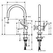 Hansgrohe Talis Keukenkraan M54 220 (Zwart, Mat, Hoogte: 390 cm) | BAUHAUS