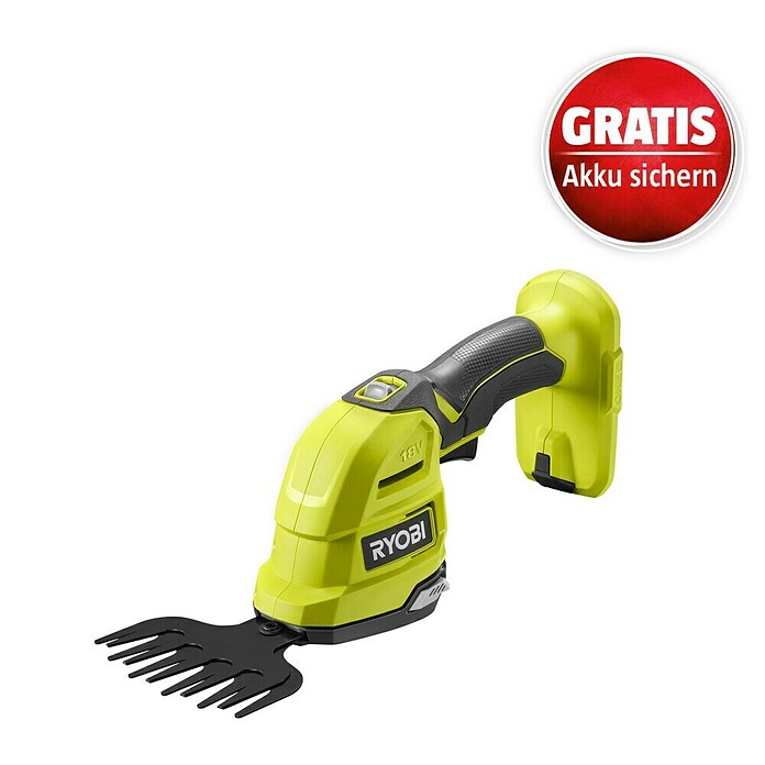 Ryobi ONE+ Akku-Gras- & Strauchschere RY18GSA-0 (18 V, Li-Ionen, Ohne Akku, Schwertbreite: 12 cm) | BAUHAUS