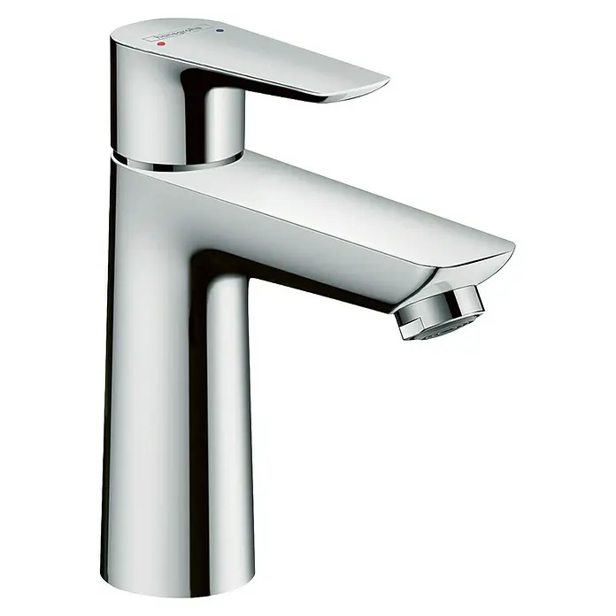 Hansgrohe Talis E Waschtischarmatur 110 LowFlow - Chrom - Glänzender Wasserhahn mit modernem Design, perfekt für jedes Badezimmer. Die Chromoberfläche sorgt für eine elegante Optik.