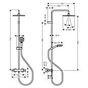 Hansgrohe Vernis Blend Sistema de ducha Showerpipe 240 (Con grifo termostático, Distancia entre orificios: 15 cm, Negro) | BAUHAUS