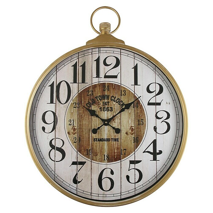Reloj de pared Paris (Diámetro: 67 cm, Dorado) | BAUHAUS