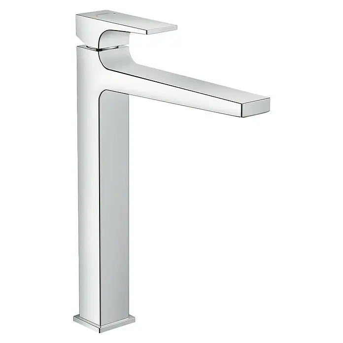 Hansgrohe Metropol Waschtischarmatur 260 - Chrom, Höhe: 32,6 cm - Moderner, hoher Waschtischarmatur in Chrom-Optik. Das eckige Design verleiht dem Wasserhahn eine elegante Note. Ideal für moderne Badezimmer.
