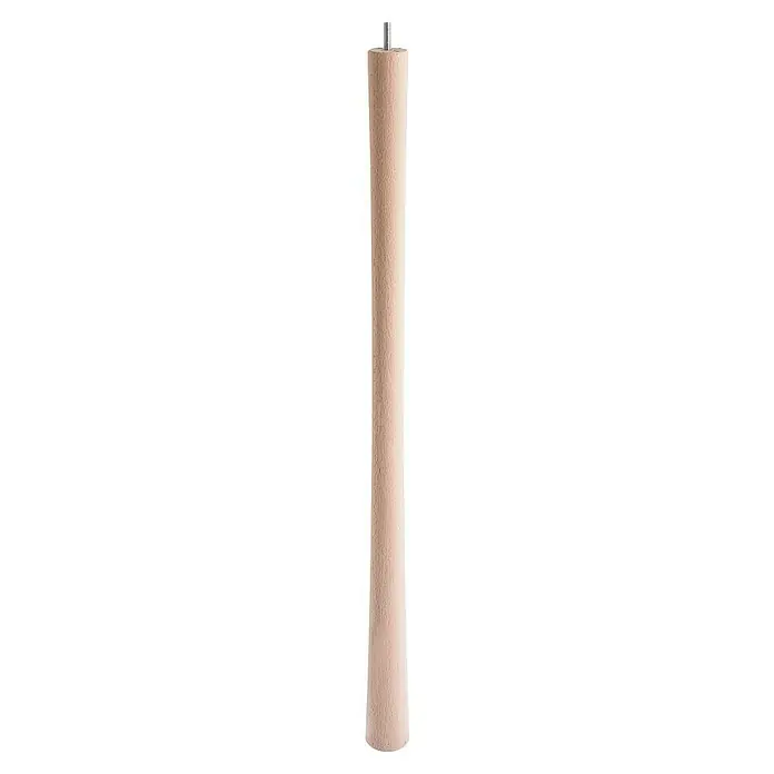 Rei Pata para muebles Kino - Ø x Al: 4,6 x 40 cm, Capacidad de carga: 30 kg, Madera, Crudo - Un molinillo de pimienta alto y de color claro con un botón plateado, perfecto para sazonar platos.