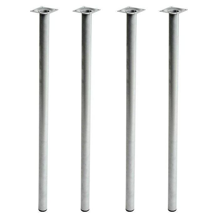 Pata para muebles (Ø x Al: 3 x 80 cm, Acero, Cromado, 4 ud.) | BAUHAUS