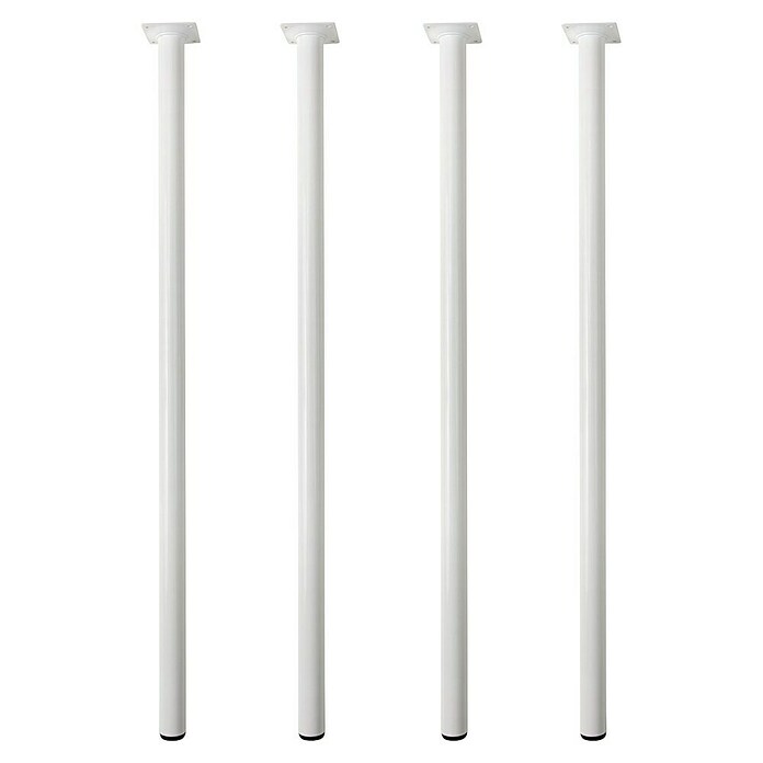 Pata para muebles (Ø x Al: 3 x 80 cm, Acero, Blanco, 4 ud.) | BAUHAUS