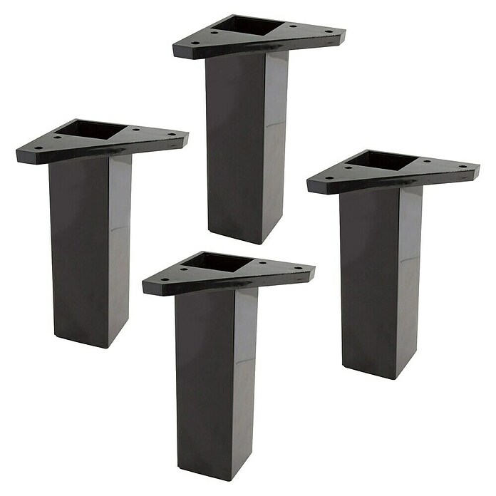 Rei Möbelfuß-Set Rei (L x B x H: 4,2 x 4,2 x 15 cm, Kunststoff, 4 Stk., Schwarz) | BAUHAUS