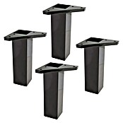 Rei Möbelfuß-Set Rei (L x B x H: 4,2 x 4,2 x 15 cm, Kunststoff, 4 Stk., Schwarz) | BAUHAUS