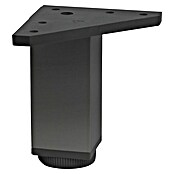 Pata para muebles (L x An x Al: 4 x 4 x 10 cm, Aluminio, Negro, Cuadrado, 1 ud.) | BAUHAUS