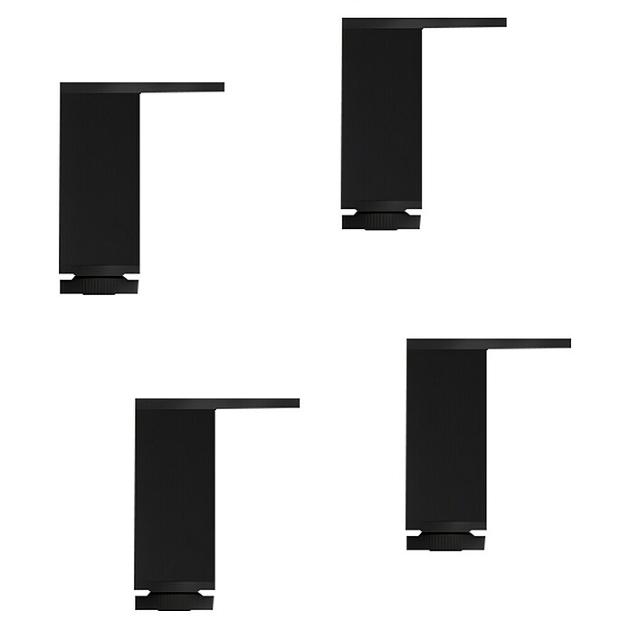 Pata para muebles (L x An x Al: 4 x 4 x 10 cm, Aluminio, Cuadrado, Negro, 4 ud.) | BAUHAUS