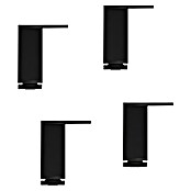 Pata para muebles (L x An x Al: 4 x 4 x 10 cm, Aluminio, Cuadrado, Negro, 4 ud.) | BAUHAUS