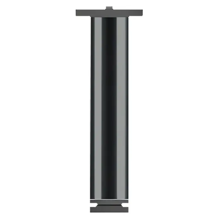 Pata para muebles - Ø x Al: 3,9 x 22,2 cm, Aluminio, Negro, 1 ud. - Columna de mesa plateada con extremos negros superior e inferior, que ofrece una base elegante y estable para mesas.