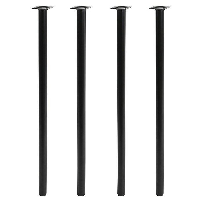 Pata para muebles (Ø x Al: 3 x 80 cm, Acero, Negro, 4 ud.) | BAUHAUS