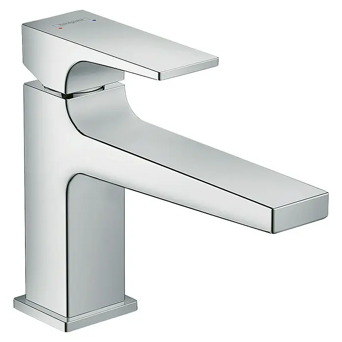 Hansgrohe Metropol Waschtischarmatur 100 - Chrom, Höhe: 15,6 cm - Glänzender, moderner Waschtischmischer mit klaren Linien für ein elegantes Badezimmerdesign.