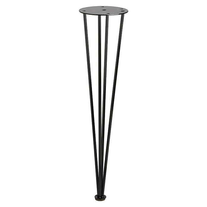 Rei Pata para muebles Quad (Ø x Al: 10 x 40 cm, Acero, Negro) | BAUHAUS