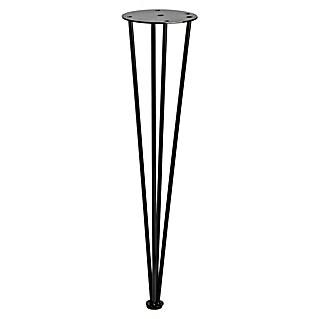 Rei Pata para muebles Quad (Ø x Al: 10 x 40 cm, Acero, Negro)