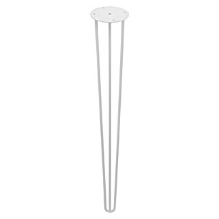 Rei Pata para muebles Tri (Ø x Al: 10 x 71 cm, Acero, Blanco)