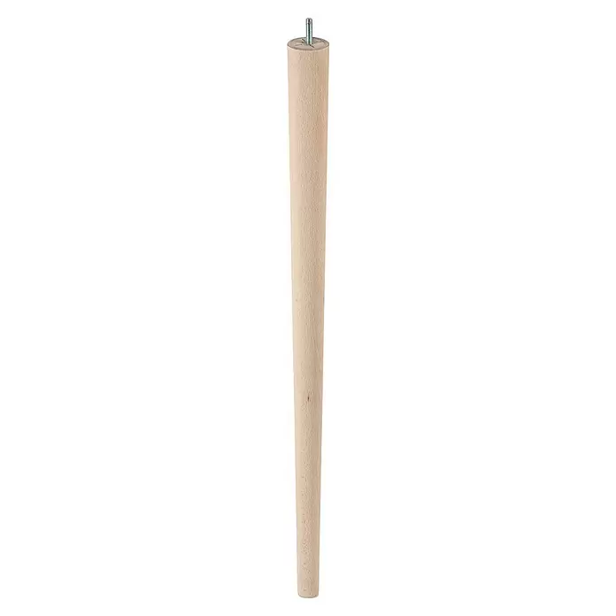 Rei Pata para muebles - Ø x L: 4,8 x 70 cm, Capacidad de carga: 30 kg, Madera - Pata de mueble cónica de madera clara con tornillo metálico para fijación.