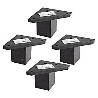 Rei Set de patas de mueble 972 (L x An x Al: 4,2 x 4,2 x 6 cm, Plástico, 4 ud., Negro)