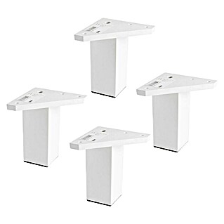 Rei Set de patas de mueble 972 (L x An x Al: 4,2 x 4,2 x 10 cm, Plástico, 4 ud., Blanco)