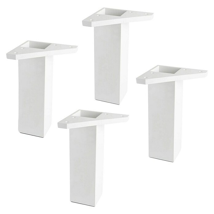 Rei Set de patas de mueble 972 (L x An x Al: 4,2 x 4,2 x 15 cm, Plástico, 4 ud., Blanco) | BAUHAUS
