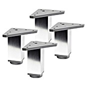 Pata para muebles (L x An x Al: 4 x 4 x 10 cm, Aluminio, 4 ud.) | BAUHAUS