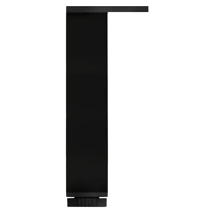Pata para muebles - L x An x Al: 4 x 4 x 20 cm, Aluminio, Negro, Cuadrado, 1 ud. - La imagen muestra un elegante refrigerador negro con un diseño minimalista, ideal para cocinas modernas. Su superficie lisa refleja sutilmente la luz.