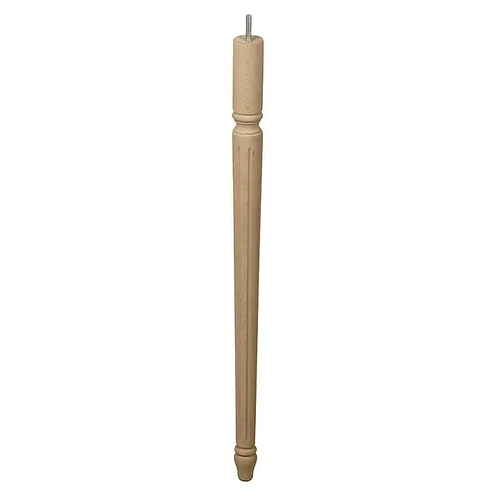 Rei Pata para muebles Ran - Ø x Al: 4,5 x 72 cm, Capacidad de carga: 250 kg, Madera, Crudo - Un elegante molinillo de pimienta de madera con un mecanismo de molienda plateado en la parte superior. Ideal para la cocina o la mesa.