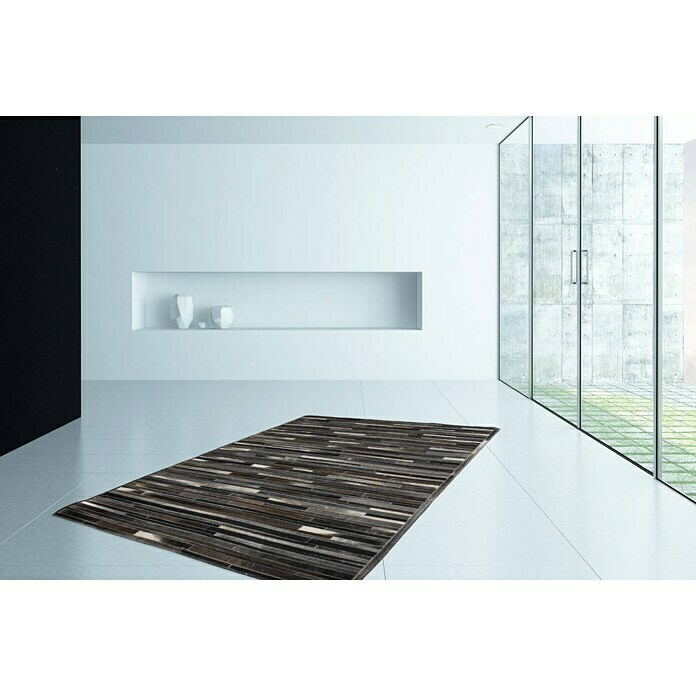 Kayoom Echtlederteppich Eclipse 110Grau/Braun, 150 x 80 cm, 100 % Leder Mood Shot