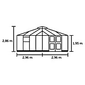 Juliana Gewächshaus Oase (Außenmaß inkl. Dachüberstand (B x T): 296 x 296 cm, Material Seitenwand: Glas, 3 mm, Anthrazit/Schwarz) | BAUHAUS