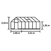 Halls Gewächshaus Qube 610 (Außenmaß inkl. Dachüberstand (B x T): 198 x 321 cm, Material Seitenwand: Glas, 3 mm, Schwarz) | BAUHAUS