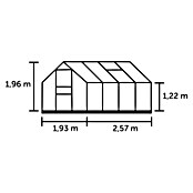 Halls Gewächshaus Popular 86 (Außenmaß inkl. Dachüberstand (B x T): 193 x 257 cm, Einscheibensicherheitsglas, 3 mm, Schwarz) | BAUHAUS