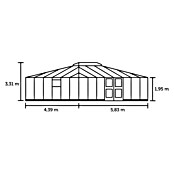 Juliana Gewächshaus Grand Oase (Außenmaß inkl. Dachüberstand (B x T): 439 x 583 cm, Material Seitenwand: Glas, 3 mm, Anthrazit/Schwarz) | BAUHAUS