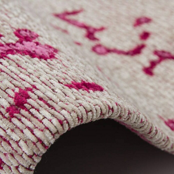 Kayoom Flachgewebeteppich Sitar (Elfenbein/Pink, 150 x 80 cm)