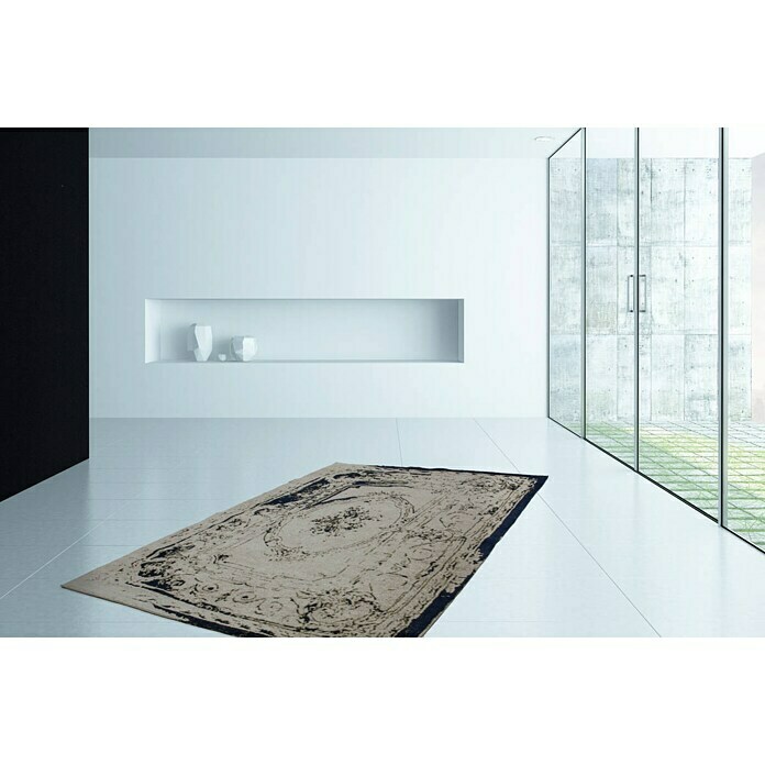 Kayoom Flachgewebeteppich Sitar 740 (Grau/Blau, 150 x 80 cm)