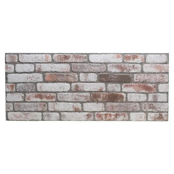 Panel de pared Ladrillo - 120 x 50 cm, 2 ud. - Primer plano de una pared de ladrillo que presenta varios tonos de color. Ideal para proyectos de diseño rústicos o industriales.