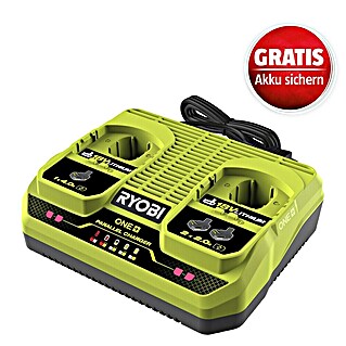 Ryobi ONE+ Ladegerät RC18240 Dual Port (Passend für: Ryobi One+ 18V Akkus)