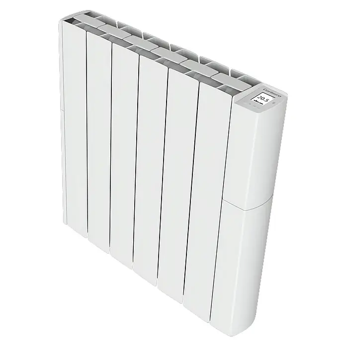 Corberó Emisor térmico Wifi - 1.000 W, Blanco, 9,5 x 57,5 x 58 cm, Fluido - Radiador electrónico blanco con pantalla digital de temperatura para una calefacción eficiente. Diseño moderno para un calor confortable.