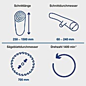 Scheppach Wippkreissäge HS720 (4.500 W, Durchmesser Sägeblatt: 700 mm) | BAUHAUS