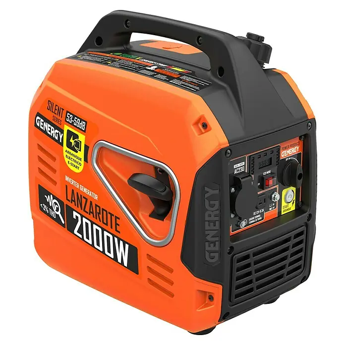 Genergy Generador Lanzarote - 1,8 kW, Volumen del depósito: 4 l, Consumo: 0,8 l/h - Imagen del generador GENERGY Lanzarote 2000W. Destacando su diseño compacto y controles fáciles de usar.