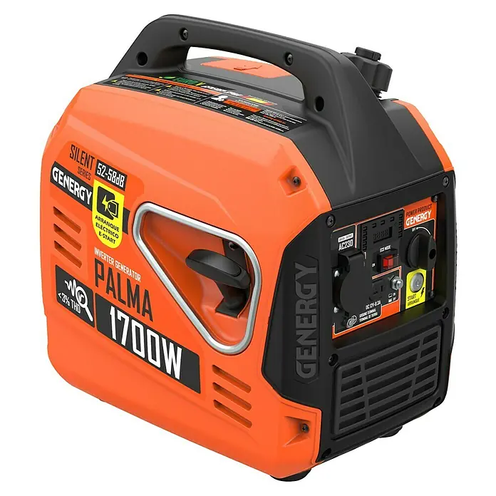 Genergy Generador Palma - 1,5 kW, Volumen del depósito: 4 l, Consumo: 0,8 l/h - El generador inversor portátil Genergy Palma 1700W para una energía confiable en movimiento.
