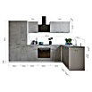 Respekta Winkelküche Malia Typ 4 (B x T: 310 x 172 cm, Beton, Mit Elektrogeräten) | BAUHAUS