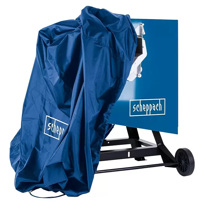 Scheppach Abdeckhaube für Rasenmäher - L x B: 1.050 x 1.200 mm, Kunststoff, Aufsitzrasenmäher - Blaue Schutzhülle für eine Scheppach Maschine.