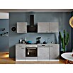 Respekta Singleküche Malia (Breite: 220 cm, Beton, Dekor Arbeitsplatte: Betonoptik) | BAUHAUS
